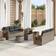 vidaXL 9 Piece Garden Sofa Grey Poly Rattan Acacia Outdoor Lounge Set