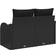 vidaXL 2-Seater Garden Black Poly Rattan Outdoor Sofa