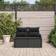 vidaXL 2-Seater Garden Black Poly Rattan Outdoor Sofa