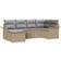 vidaXL 6 Piece Garden Sofa Beige Poly Rattan Outdoor Lounge Set