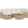 vidaXL 7 Piece Garden Sofa Beige Poly Rattan Outdoor Lounge Set