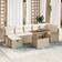 vidaXL 8 Piece Garden Sofa Beige Poly Rattan Outdoor Lounge Set