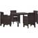 vidaXL Garden 5 Pcs Brown Plastic Patio Dining Set