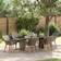 vidaXL 7 Piece Garden Grey Poly Rattan Patio Dining Set