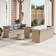 vidaXL 11 Piece Garden Sofa Beige Poly Rattan Outdoor Lounge Set