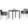 vidaXL Have Spisebordssæt 3 Pcs Sort Poly Rattan Havemøbelsæt, 1 borde inkl. 2 stole