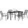 vidaXL 5 Piece Garden Anthracite Steel Patio Dining Set