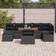 vidaXL 8 Piece Garden Sofa Black Poly Rattan Acacia Outdoor Lounge Set