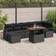vidaXL 8 Piece Garden Sofa Black Poly Rattan Acacia Outdoor Lounge Set