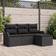 vidaXL 4 Piece Garden Set Black Poly Rattan Modular Sofa