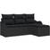 vidaXL 4 Piece Garden Set Black Poly Rattan Modular Sofa