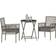 vidaXL 3 Piece Garden with Cushions Grey Bistro Set