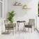 vidaXL 3 Piece Garden with Cushions Grey Bistro Set