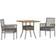 vidaXL Have Spisebordssæt 3 Pcs Grå Poly Rattan Havemøbelsæt