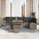 vidaXL 9 Piece Garden Sofa Grey Poly Rattan Acacia Outdoor Lounge Set