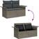 vidaXL 6 Piece Garden Sofa with Cushions Grey Outdoor Lounge Set