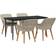 vidaXL 5 Pcs Light Gray Black Large Patio Dining Set