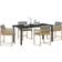 vidaXL 5 Piece Garden Beige Poly Rattan Patio Dining Set