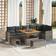 vidaXL 9 Piece Garden Sofa Grey Poly Rattan Acacia Outdoor Lounge Set