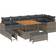 vidaXL 9 Piece Garden Sofa Grey Poly Rattan Acacia Outdoor Lounge Set