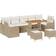 vidaXL 10 Piece Garden Sofa Beige Poly Rattan Outdoor Lounge Set