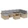 vidaXL 9 Piece Garden Sofa Beige Poly Rattan Outdoor Lounge Set