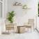 vidaXL 3 Piece Garden Beige Poly Rattan Bistro Set