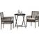 vidaXL 3 Piece Garden Brown Poly Rattan Bistro Set