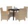 vidaXL Have Spisebordssæt 5 pcs Beige Polyrattan Havemøbelsæt