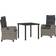 vidaXL 3 Piece Garden with Cushions Grey Patio Dining Set, 1 Table incl. 2 Chairs