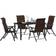 vidaXL Have Spisebordssæt Højdejusterbar 5 Pcs Brun Poly Rattan Havemøbelsæt