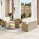 vidaXL 8 Piece Garden Set Beige Poly Rattan Modular Sofa