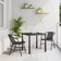 vidaXL Garden 3 Pcs Black Poly Patio Dining Set, 1 Table incl. 2 Chairs