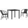vidaXL Garden 3 Pcs Black Poly Patio Dining Set, 1 Table incl. 2 Chairs