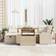 vidaXL 7 Piece Garden Sofa Beige Poly Rattan Outdoor Lounge Set, Table incl. 1 Sofas