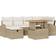 vidaXL 7 Piece Garden Sofa Beige Poly Rattan Outdoor Lounge Set, Table incl. 1 Sofas