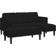 vidaXL Garden with Bench and Cushions L-Shaped Black Velvet Outdoor Sofa