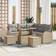 vidaXL 8 Piece Garden Sofa Beige Poly Rattan Outdoor Lounge Set