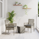 vidaXL 3 Piece Garden with Cushions Grey Bistro Set
