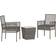 vidaXL 3 Piece Garden with Cushions Grey Bistro Set