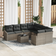vidaXL 9 Piece Garden Sofa Light Grey Outdoor Lounge Set