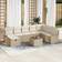 vidaXL 9 Piece Garden Sofa Beige Poly Rattan Outdoor Lounge Set