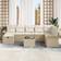 vidaXL 9 Piece Garden Sofa Beige Poly Rattan Outdoor Lounge Set