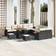 vidaXL 13 Piece Garden Sofa Black Poly Rattan Acacia Outdoor Lounge Set