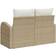 vidaXL 2-Seater Garden Beige Poly Rattan Outdoor Sofa