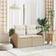 vidaXL 2-Seater Garden Beige Poly Rattan Outdoor Sofa