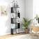 Homcom S-Shaped Wooden Black Book Shelf 184.5cm