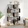 Homcom S-Shaped Wooden Black Book Shelf 184.5cm