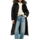 Superdry Longline Faux Fur Hooded Puffer Jacket - Black