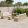 vidaXL Garden Set with Pillow 10 Pcs Beige Modular Sofa